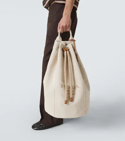 刺绣帆布水桶包