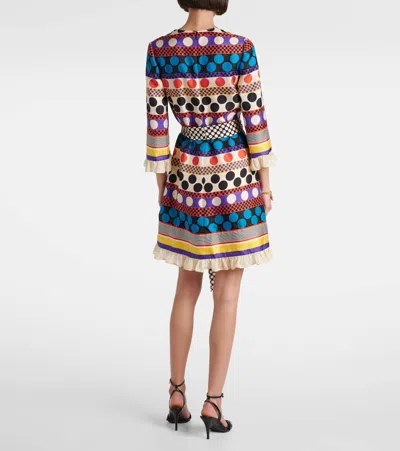 Valentino Belted Printed Silk-twill Mini Dress In Multi