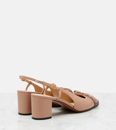 Valentino Garavani Valet Du Roi Tasseled Bow-embellished Two-tone Leather Pumps In Neutral