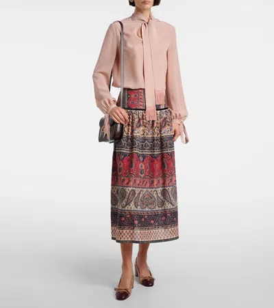 Valentino Garavani Valet Du Roi Tasseled Bow-embellished Two-tone Leather Pumps In Neutral