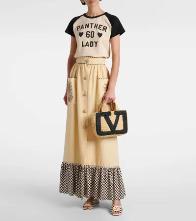 Valentino Printed Cotton Jersey T-shirt In Neutral