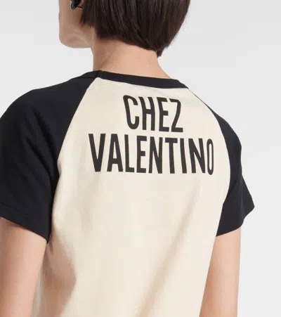 Valentino Printed Cotton Jersey T-shirt In Neutral