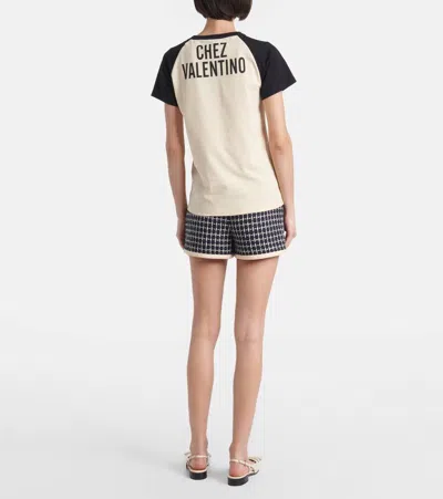 Valentino Printed Cotton Jersey T-shirt In Neutral