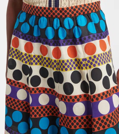 Valentino Printed Cotton Midi Skirt In Multi