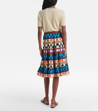 Valentino Printed Cotton Midi Skirt In Multi