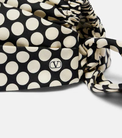 Valentino Garavani Escape Polka-dot Cotton And Silk Head Wrap In Black