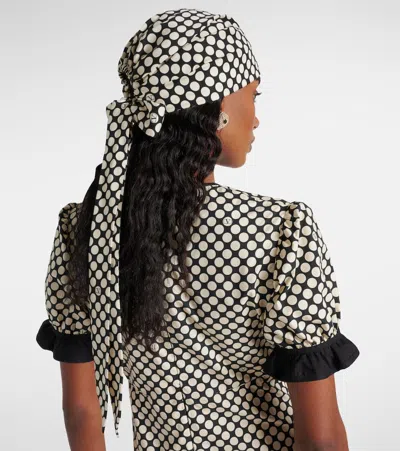 Valentino Garavani Escape Polka-dot Cotton And Silk Head Wrap In Black