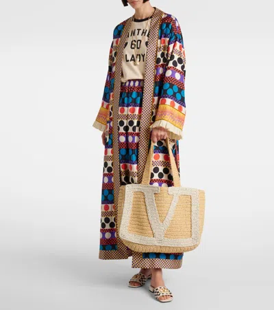 Valentino Garavani Large Raffia Viva Superstar Crochet Tote Bag In Brown