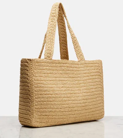 Valentino Garavani Large Raffia Viva Superstar Crochet Tote Bag In Brown