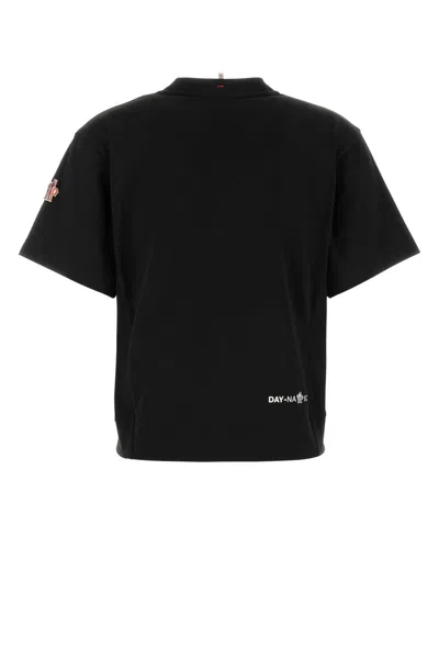 Moncler Grenoble Embossed Logo Cotton Jersey T-shirt In Black