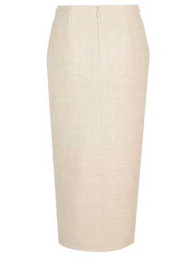 Self-portrait Bouclé Midi Skirt Skirts White