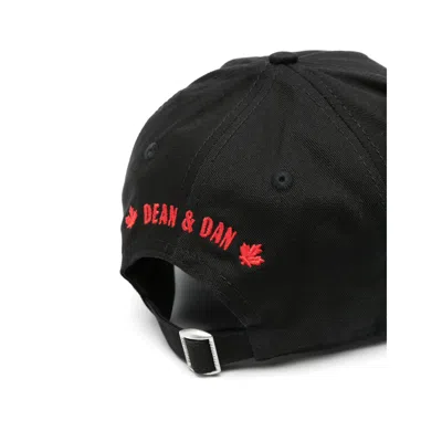 Dsquared2 Cotton  Rubber Hats In Black