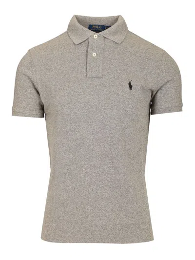 Polo Ralph Lauren Custom Slim Fit Mesh Polo In Gray