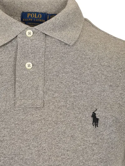 Polo Ralph Lauren Custom Slim Fit Mesh Polo In Gray