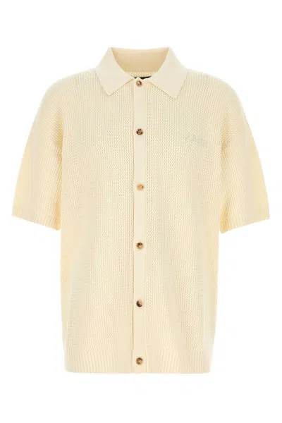 Amiri Men Cream Crochet Shirt