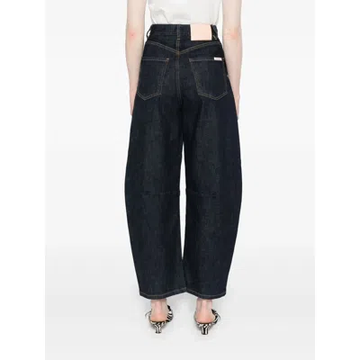Self-portrait Self Portrait Women Blue Cotton Denim Barrel Jeans In Gray