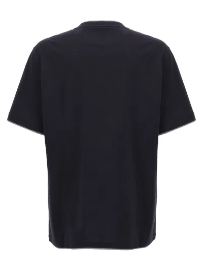 Brunello Cucinelli Double Layer Crewneck T-shirt Featuring Elegant Piping