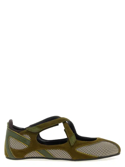 Attico Floor 01 Mesh And Suede Ballerinas Flat