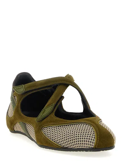 Attico Floor 01 Mesh And Suede Ballerinas Flat
