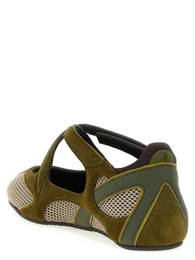 Attico Floor 01 Mesh And Suede Ballerinas Flat