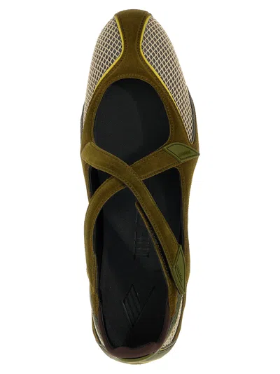 Attico Floor 01 Mesh And Suede Ballerinas Flat