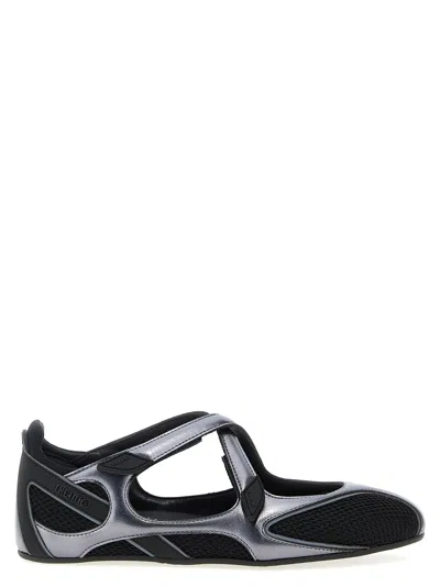 Attico Floor 01 Mesh And Leather Ballerinas Flat
