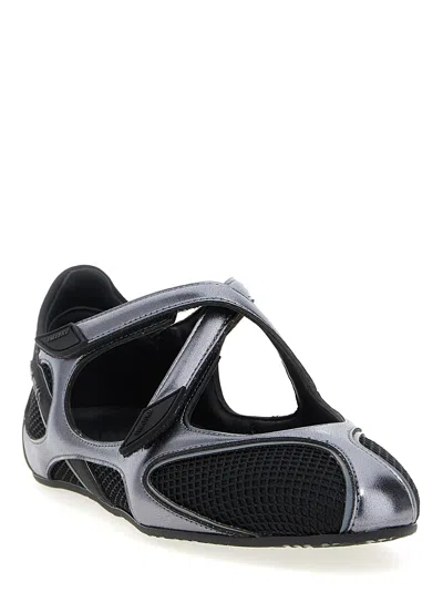Attico Floor 01 Mesh And Leather Ballerinas Flat