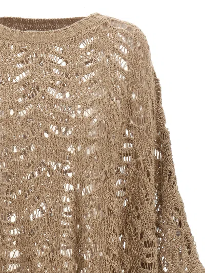Brunello Cucinelli Foliage Lace Capes Beige In Brown