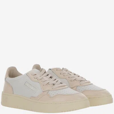 Autry Low Sneaker With Contrast Panels And Perforated Detailing In White