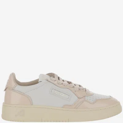 Autry Low Sneaker With Contrast Panels And Perforated Detailing In White