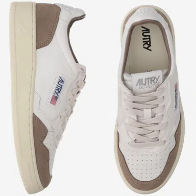Autry Low Sneaker With Contrast Panels And Perforated Detailing In White