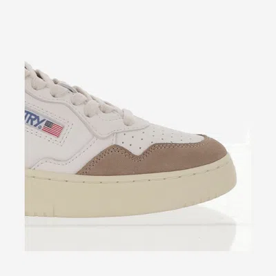Autry Low Sneaker With Contrast Panels And Perforated Detailing In White