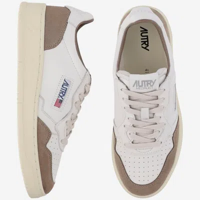 Autry Low Sneaker With Contrast Panels And Perforated Detailing In White