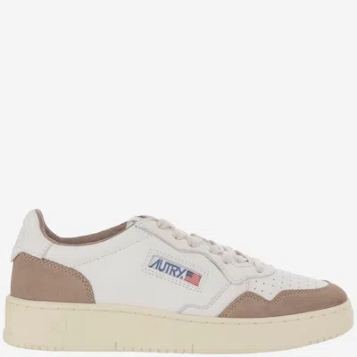 Autry Low Sneaker With Contrast Panels And Perforated Detailing In White