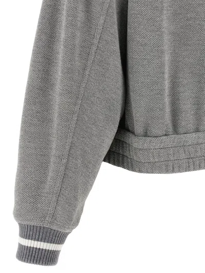 Brunello Cucinelli Logo Zipped Sweatshirt In Gray