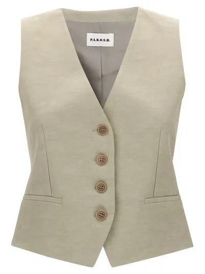 P.a.r.o.s.h Raisa Gilet Beige In Neutral
