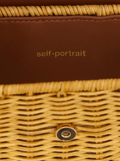 Self-portrait Rattan Micro Bow Handbag