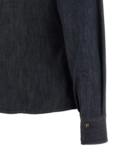 Brunello Cucinelli Long-sleeved Denim Shirt With Bow