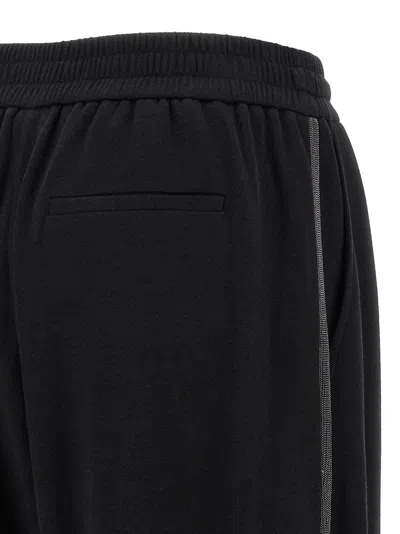 Brunello Cucinelli Shiny Trims Pants Black