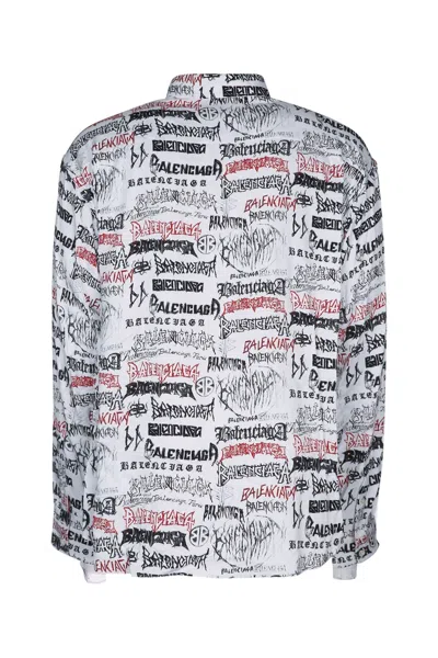 Balenciaga Graphic Print Long Sleeves Cuffed Shirt
