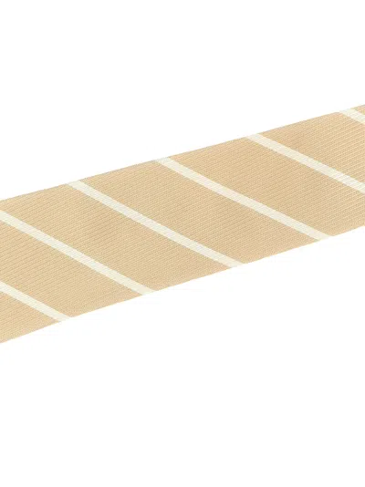 Brunello Cucinelli Silk Tie Ties And Papillon Beige In Neutral