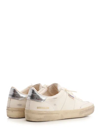 Golden Goose Soul Star Low-top Leather Sneakers With Used Effect In Neutral