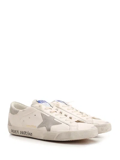 Golden Goose Super-star Nappa Upper Nabuk Star Suede Tongue Heel And Spur In White