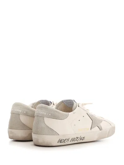 Golden Goose Super-star Nappa Upper Nabuk Star Suede Tongue Heel And Spur In White