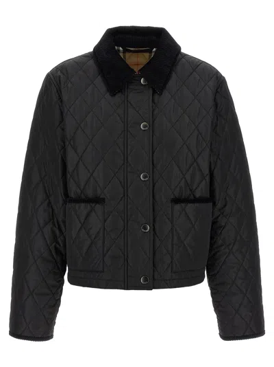 Burberry Check Lining Quilted Nylon Dorset Jacket Clothing In Black