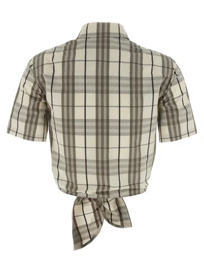 Burberry Short Sleeve Shirt Featuring Tie-front Detail