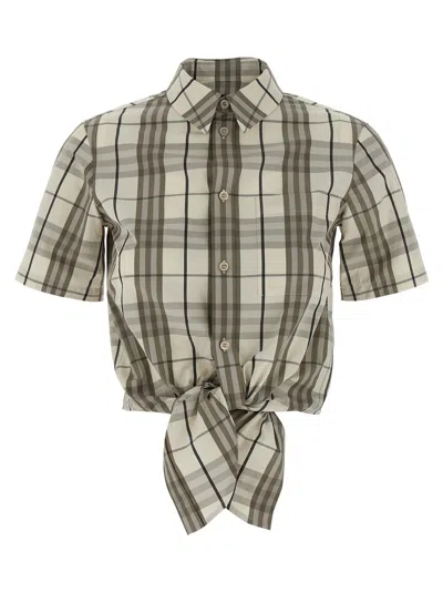 Burberry Short Sleeve Shirt Featuring Tie-front Detail