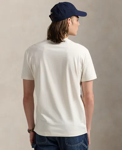 Polo Ralph Lauren Grey Crewneck T-shirt With Logo Print On The Front In Cotton Man