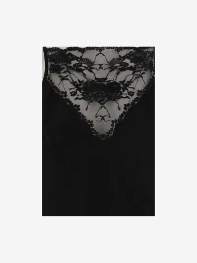 By Malene Birger Lace-trimmed Satin Top With Spaghetti Straps