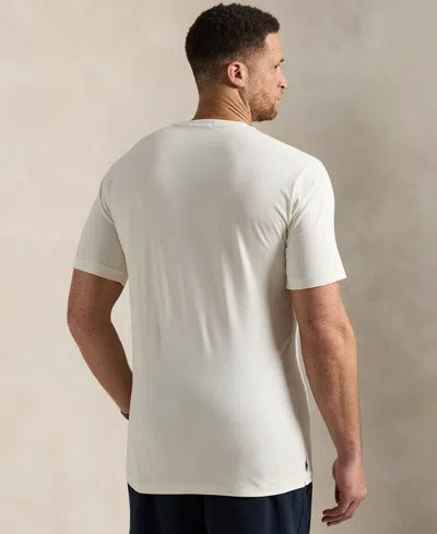 Polo Ralph Lauren Grey Crewneck T-shirt With Logo Print On The Front In Cotton Man In White